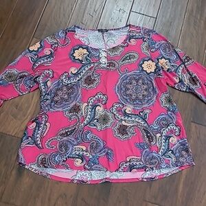 Ava & Grace Colorful Paisley Blouse size 3X